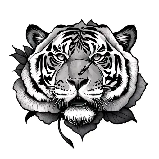 Clock Rose Tiger Surrounded