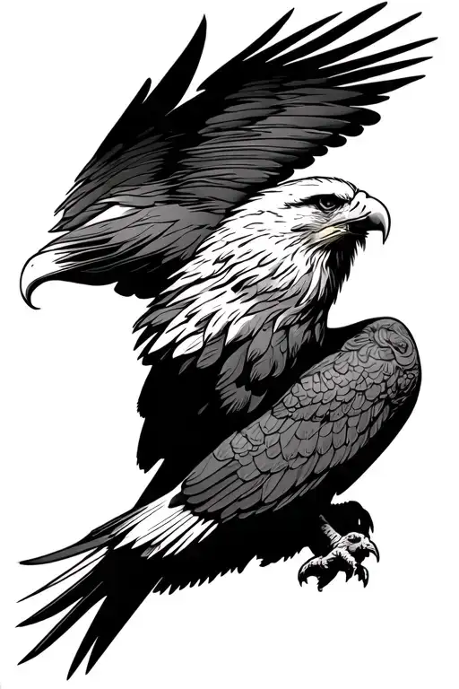 Eagle Combination Black And White