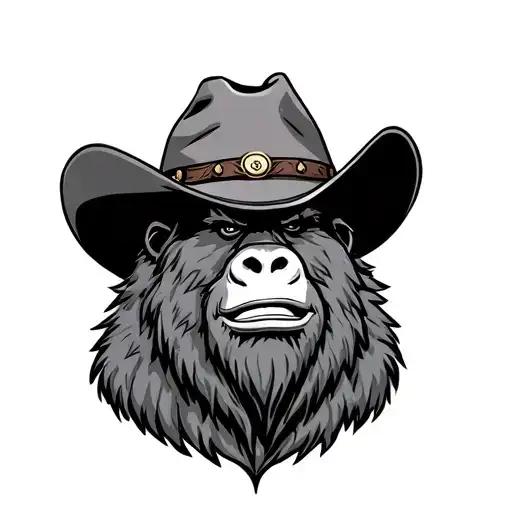 Yeti Wearing A Cowboy Hat