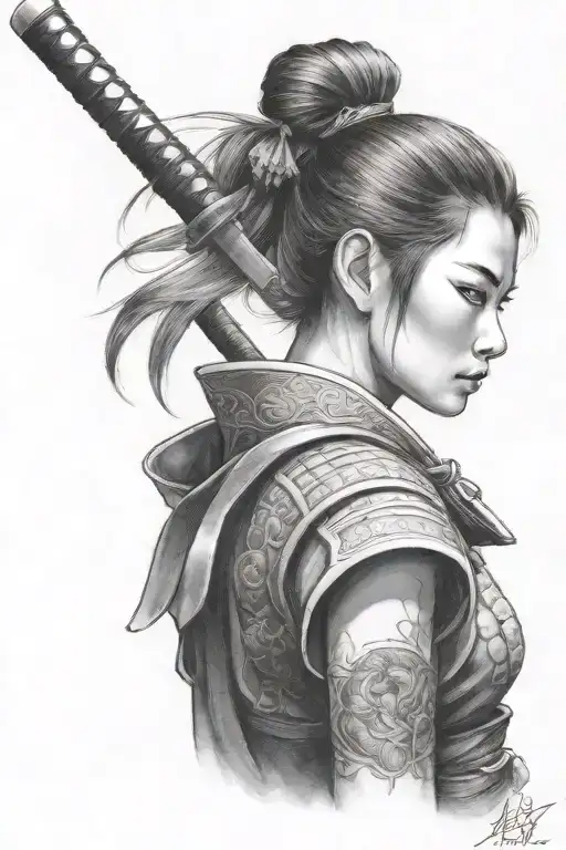 Samurai Girl Standing