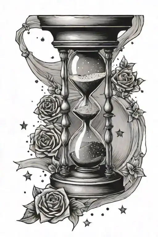 Hourglass Spilling Out Stars