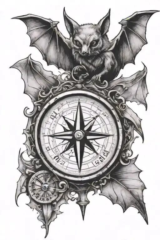 A Bat With A Compass Underneath