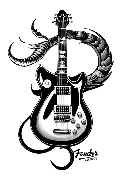 Fender Guitar Playstation Controller Fishing Hook Kanji Love