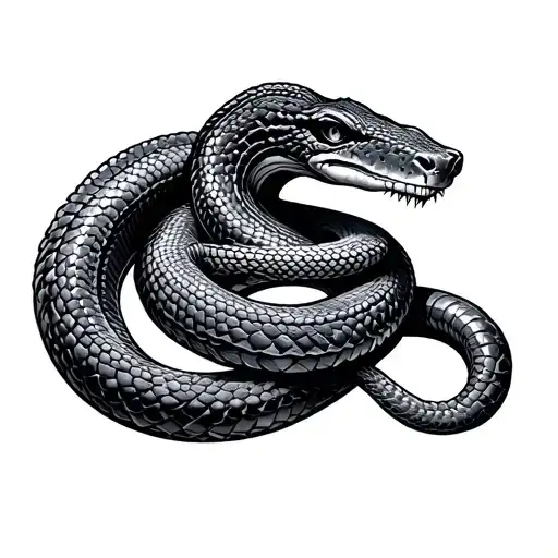 Dagger Viper Coiled Snake