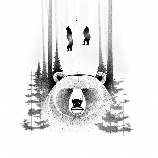 Bear And Tree Forest