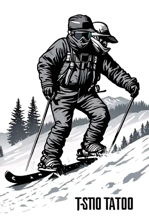 French Mountain Landscape Ski Patrol