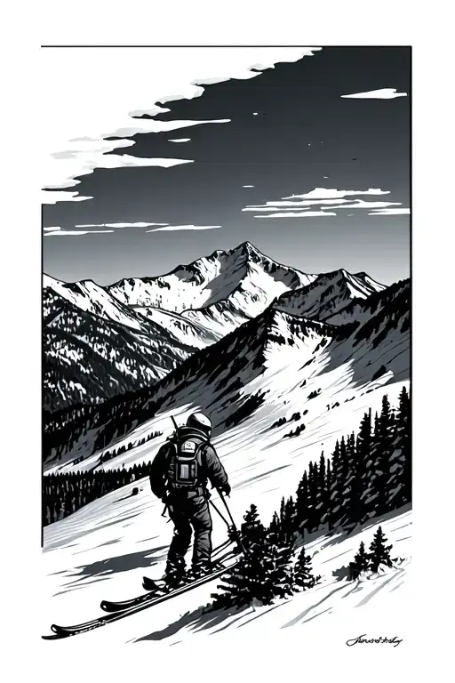 French Mountain Landscape Ski Patrol