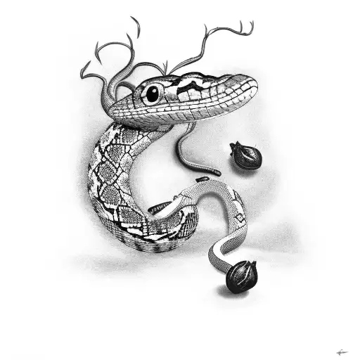 Mexican Kink Snake With Pomegranates