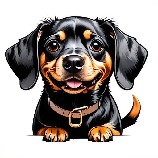 Peanut Dog With Collar Surrounded