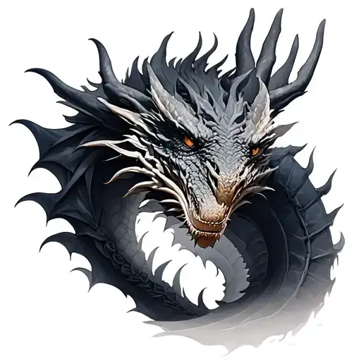 Gray Realistic Dragon