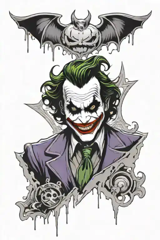 A Stylized Heartbeat Monitor Line With The Joker's Iconic Smile At The Peaks