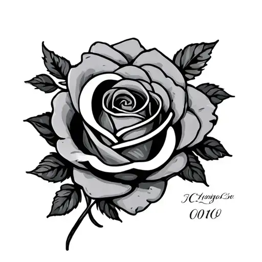 Letter C With Date In A Rose