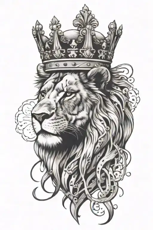 A Lion With A Crown Made Of Dollar Signs