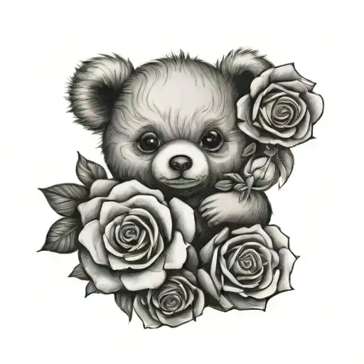Teddy Bear And Rose