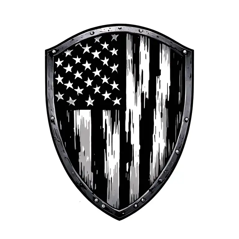 Distressed American Flag Shield
