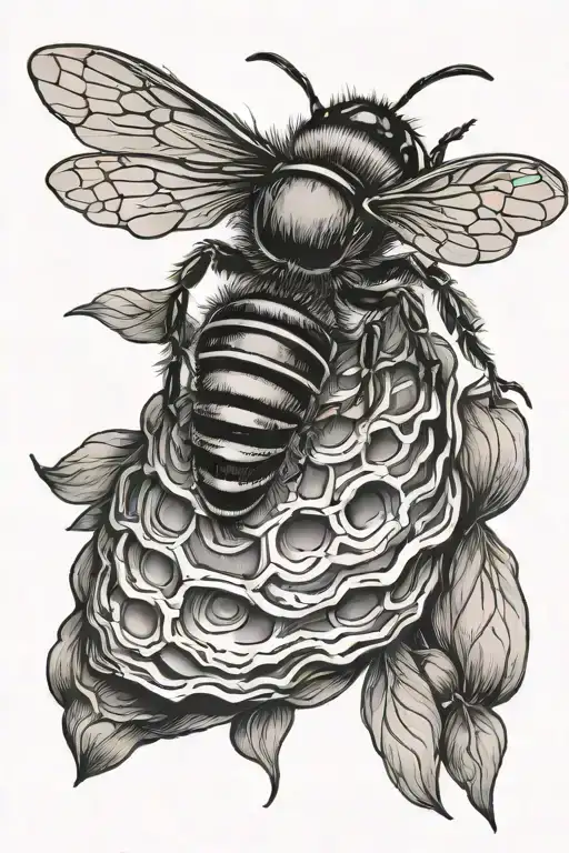 Beehive With Bee Flying