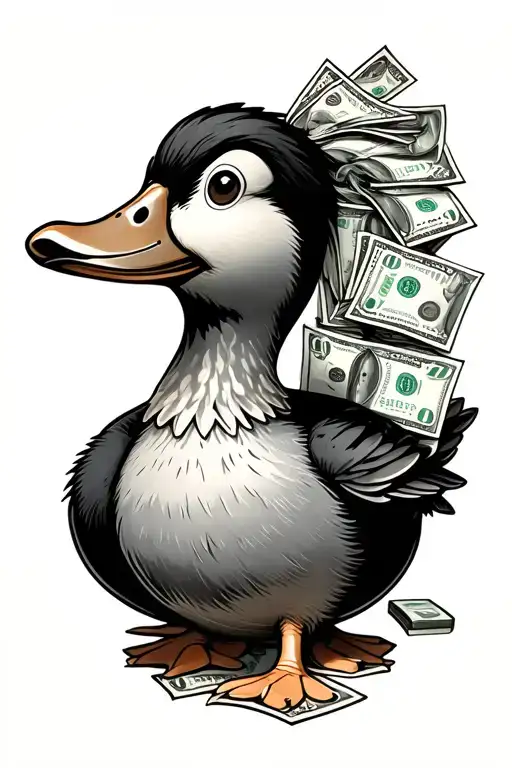 Donal Duck With Money And Letters