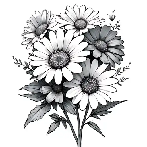 Daisy And Marigold Flower And Cosmos And Sweet Pea Flower