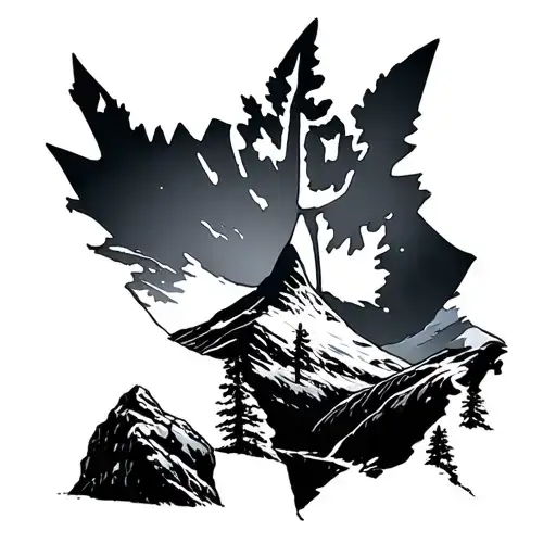 Can You Generate A Tattoo That Represents My Trip To Canada In Canadian Rocks With My Dad