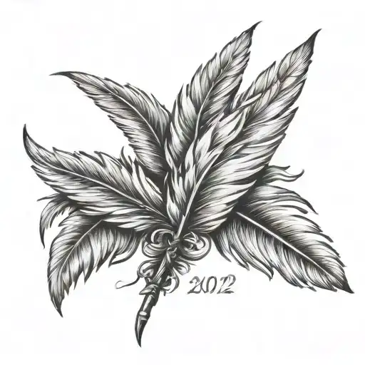 Angel Wing And Feather With Date 05 08 2012