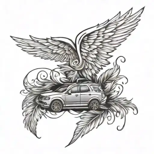 Angel Wing And Feather With Date 05 08 2012 Ford Escape