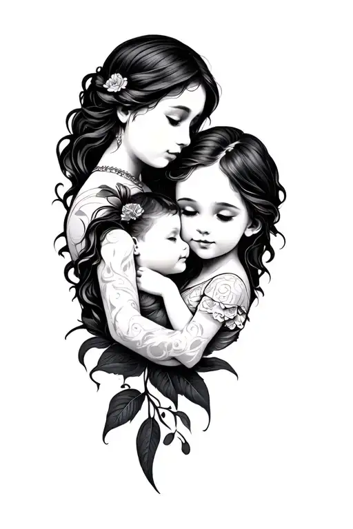 Mother Son Tattoo Design