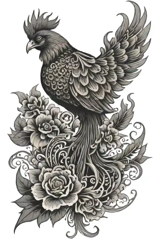 Ornamental Lace Floral Pheonix