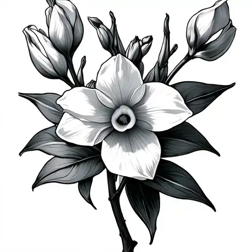 Narcissus Flower And Gladioulus Flower Vine