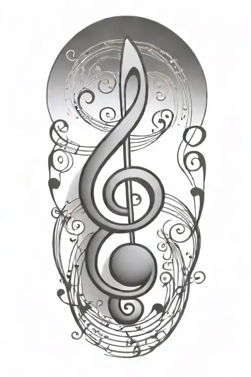 Music Note Peace Inspired Forearm Tattoo Design