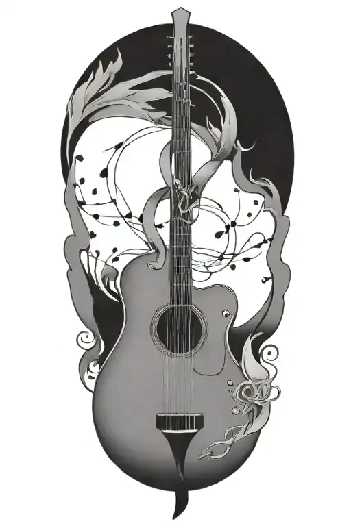 Music 8Th Node And Peace Inspired Tattoo Design