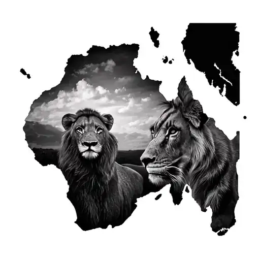 South Africa Map Made Entirely Of African Animals