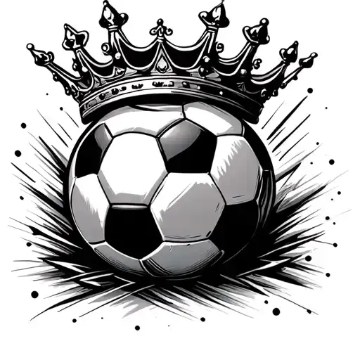 A Soccer Ball With A Crown On Top