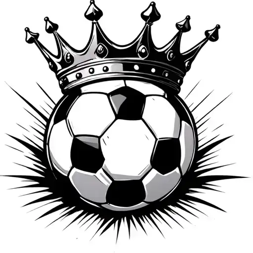 A Soccer Ball With A Crown On Top