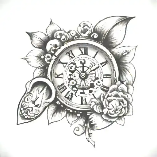 Clockface Showing 12 34 With Baby Footprint Inside Clock