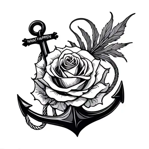 Rose Of The Winds With Anchor And The Sentence Happens What