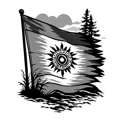 Haudonosaunee Flag In Nature