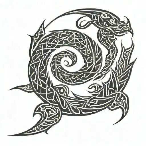 Polynesian Scorpio Symbol Circular