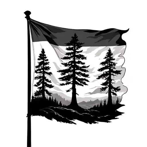 Haudonosaunee Flag In Nature Elements Like Trees