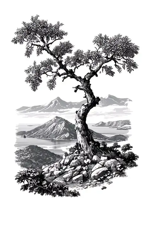 Switzerland Landscape And Greece Landscape With Olive Tree