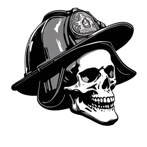 Skull And Firefighter Helmet