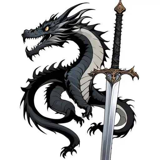 Dragon Around A Sword