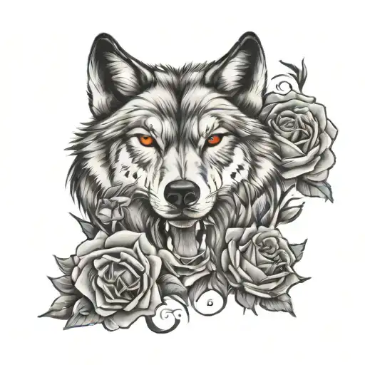 Wolf And Skulls And Roses And Blood