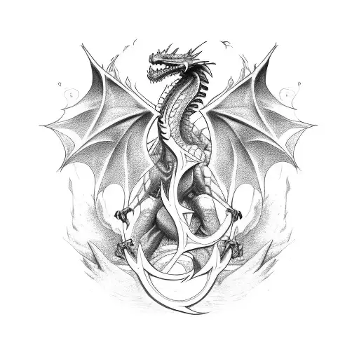 A Majestic Dragon Made Up Of Musical Notes And Gaming Symbols