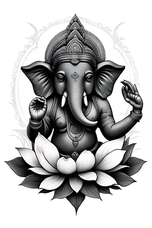 Twin Lotus Flower Ganesha
