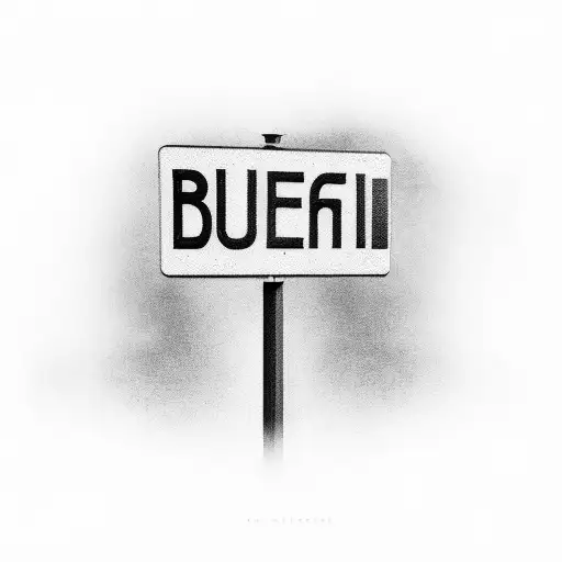 Black Name Street Sign With Only One Side