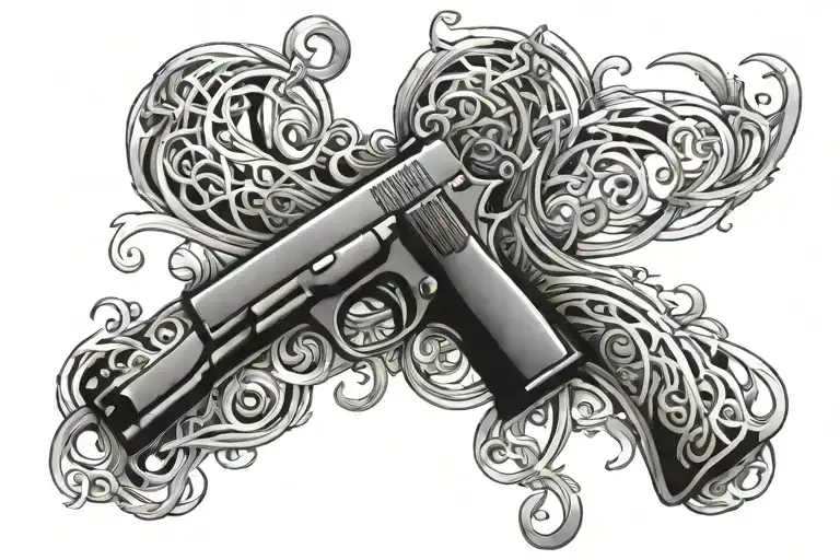 Music Note Intertwined Gun Belt And Holsters