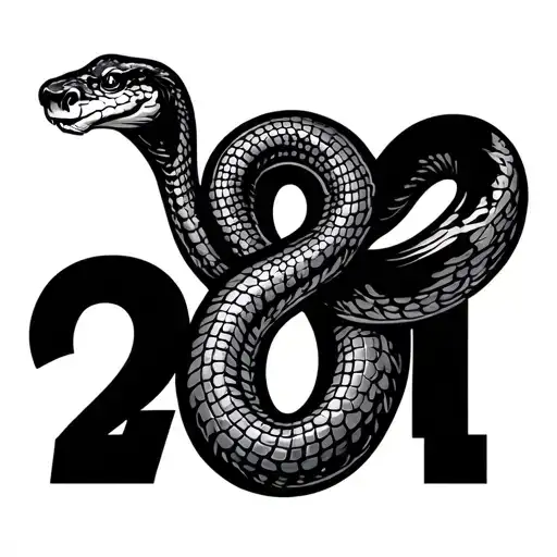 Snake Making A Shape Of 2001 Birth Year