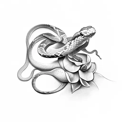 Snake Around A Orchid