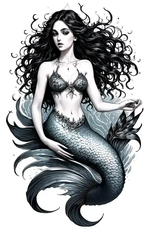 Gothic Mermaid Swimming