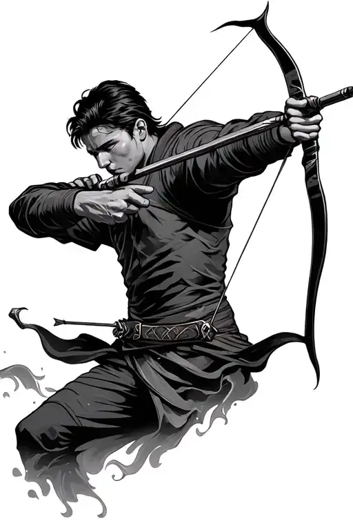 Archer Shooting An Arrow